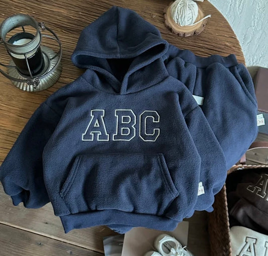 ABC velvet set ( navy )