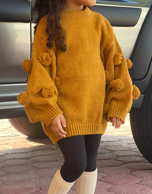 Mustard bunny tail sweater