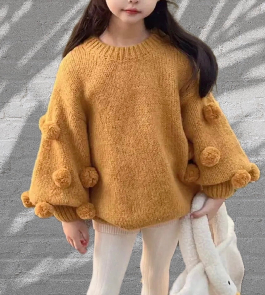 Mustard bunny tail sweater