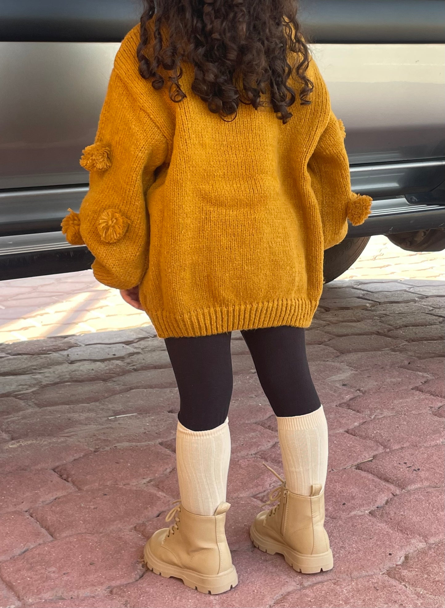 Mustard bunny tail sweater