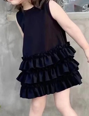 RUFFLED BLACK DRESS