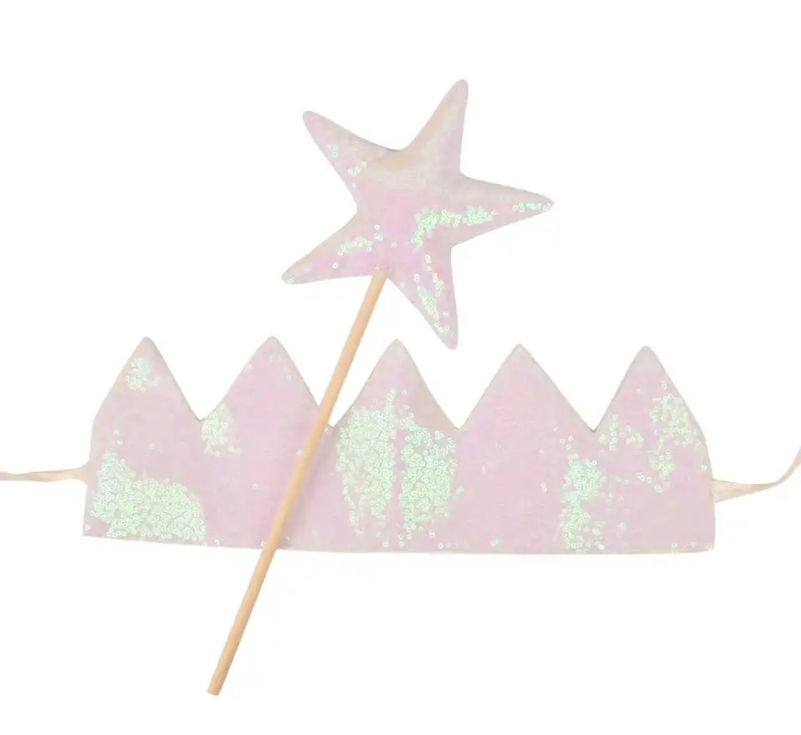 Glittery crown&fairy star stick