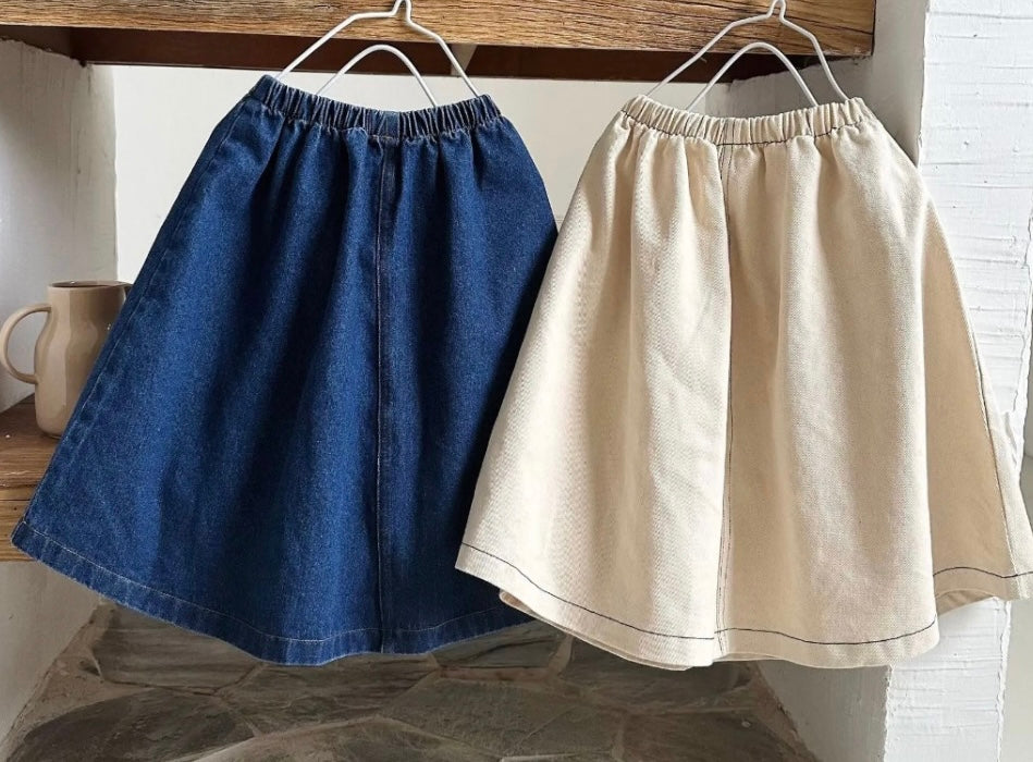 Apricot denim skirt