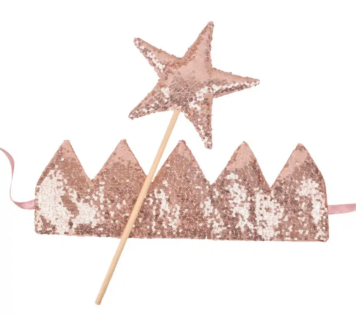 Glittery crown&fairy star stick