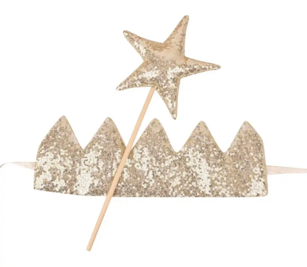 Glittery crown&fairy star stick