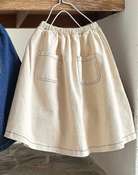 Apricot denim skirt